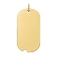 thumbnail image 1 of 14k Yellow Gold Solid Plain .013 Gauge Engravable Dog Tag with Notch Disc Charm Pendant, 1 of 5