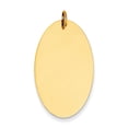 thumbnail image 1 of 14k Yellow Gold Solid Plain .013 Gauge Engravable Elliptical Disc Charm Pendant, 1 of 5