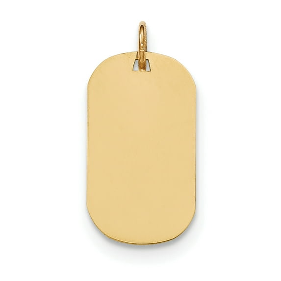 14k Yellow Gold Solid Plain .027 Gauge Engraveable Dog Tag Disc Charm Pendant