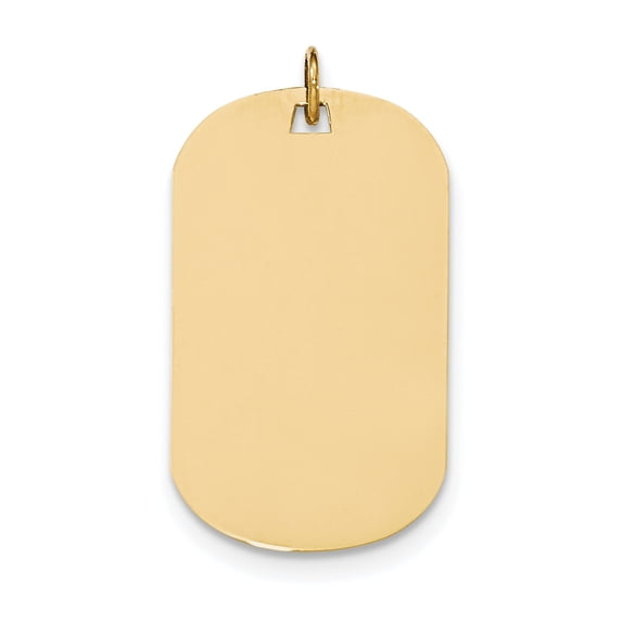 14k Yellow Gold Solid Plain .035 Gauge Engraveable Dog Tag Disc Charm Pendant