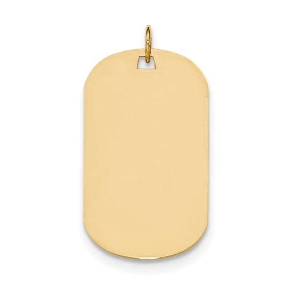 14k Yellow Gold Solid Plain .035 Gauge Engraveable Dog Tag Disc Charm Pendant