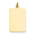 thumbnail image 1 of 14k Yellow Gold Solid Plain .035 Gauge Rectangular Engravable Disc Charm Pendant, 1 of 5