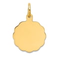 thumbnail image 1 of 14k Yellow Gold Solid Polished .009 Gauge Engraveable Scalloped Disc Charm 20x13mm Wide Pendant Necklace for Women, 1 of 2