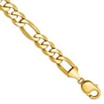 thumbnail image 1 of 14k Yellow Gold Solid Polished 10mm Flat Figaro Chain Anklet 9 Inch Lobster Claw Anklet for Women and Men, 1 of 2