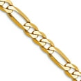 thumbnail image 1 of 14k Yellow Gold Solid Polished 4mm Flat Figaro Chain Necklace 16 Inch Lobster Claw Chain Necklace for Women and Men, 1 of 2