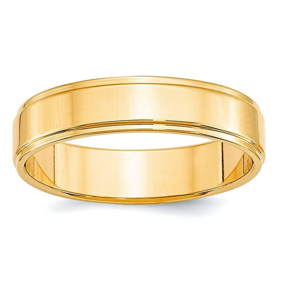 14k Yellow Gold Solid Polished 5mm Flat With Step Edge Band Size 4 Ring Ring for Women and Men