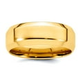 thumbnail image 1 of 14k Yellow Gold Solid Polished Beveled Edge 8mm Bevel Edge Comfort-Fit Band Size 11.5 Ring Ring for Women and Men, 1 of 2