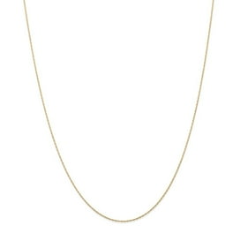 14K White Gold Carded Cable Rope Chain Necklace - .7 Grams - 18 Inch -  0.7mm - Spring Ring