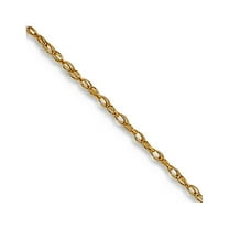 14k Yellow Gold Solid Polished Carded Cable Rope Chain Necklace 24 Inch 0.5mm Spring-Ring Chain Necklace for Women and M