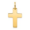 thumbnail image 1 of 14k Yellow Gold Solid Polished Cross Charm Pendant, 1 of 7