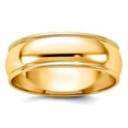 thumbnail image 1 of 14k Yellow Gold Solid Polished Lightweight 6mm Ltw Milgrain Half Round Band Size 13 Ring Ring for Women and Men, 1 of 2