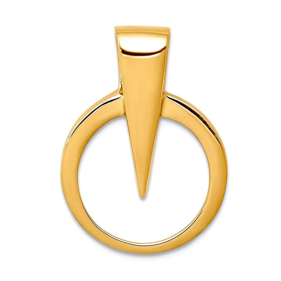 14k Yellow Gold Solid Polished Fits Up To 2.5mm Fancy Omega Slide Pendant Necklace for Women