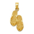 thumbnail image 1 of 14k Yellow Gold Solid Polished Flip Flops Pendant Necklace 22x10mm Wide Pendant for Women, 1 of 2