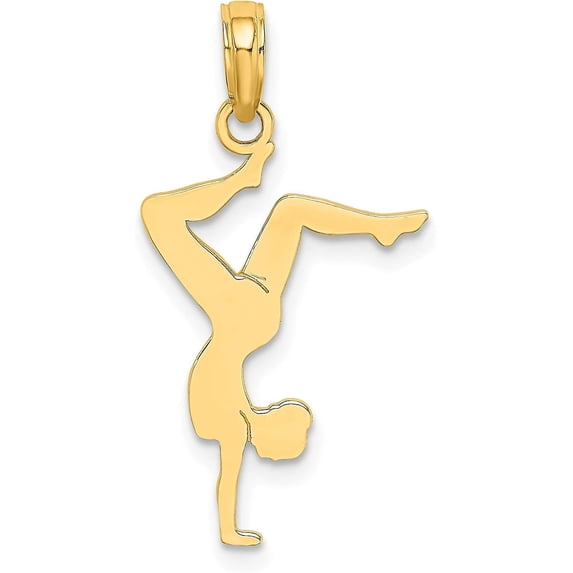 14k Yellow Gold Solid Polished Gymnast Charm - 20.5mm