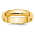 thumbnail image 1 of 14k Yellow Gold Solid Polished Half Round 5mm Half-Round Wedding Band Ring Size 9 Wedding Band for Women and Men, 1 of 2