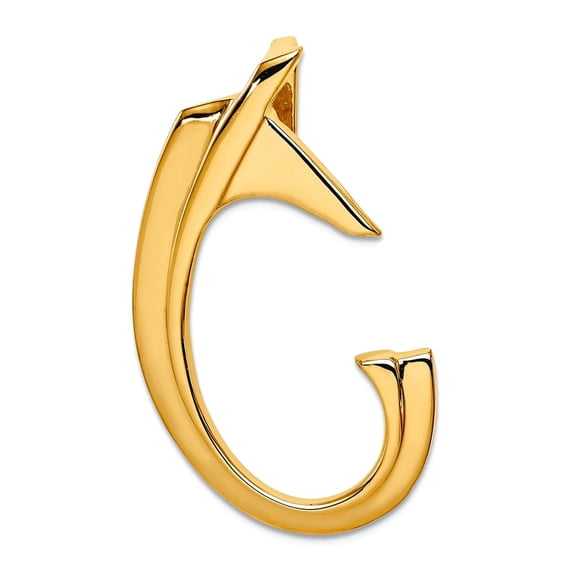 14k Yellow Gold Solid Polished Hidden bail Fits Up To 6mm Omega 8mm Reversible-Omega Omega Slide Pendant Necklace for Wo