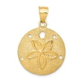thumbnail image 1 of 14k Yellow Gold Solid Polished Laser-Cut Sand Dollar Pendant Charm, 1 of 3