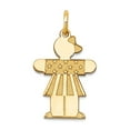 thumbnail image 1 of 14k Yellow Gold Solid Polished Laser Etched Not engraveable Charm 25x15mm Wide Pendant Necklace for Women, 1 of 2