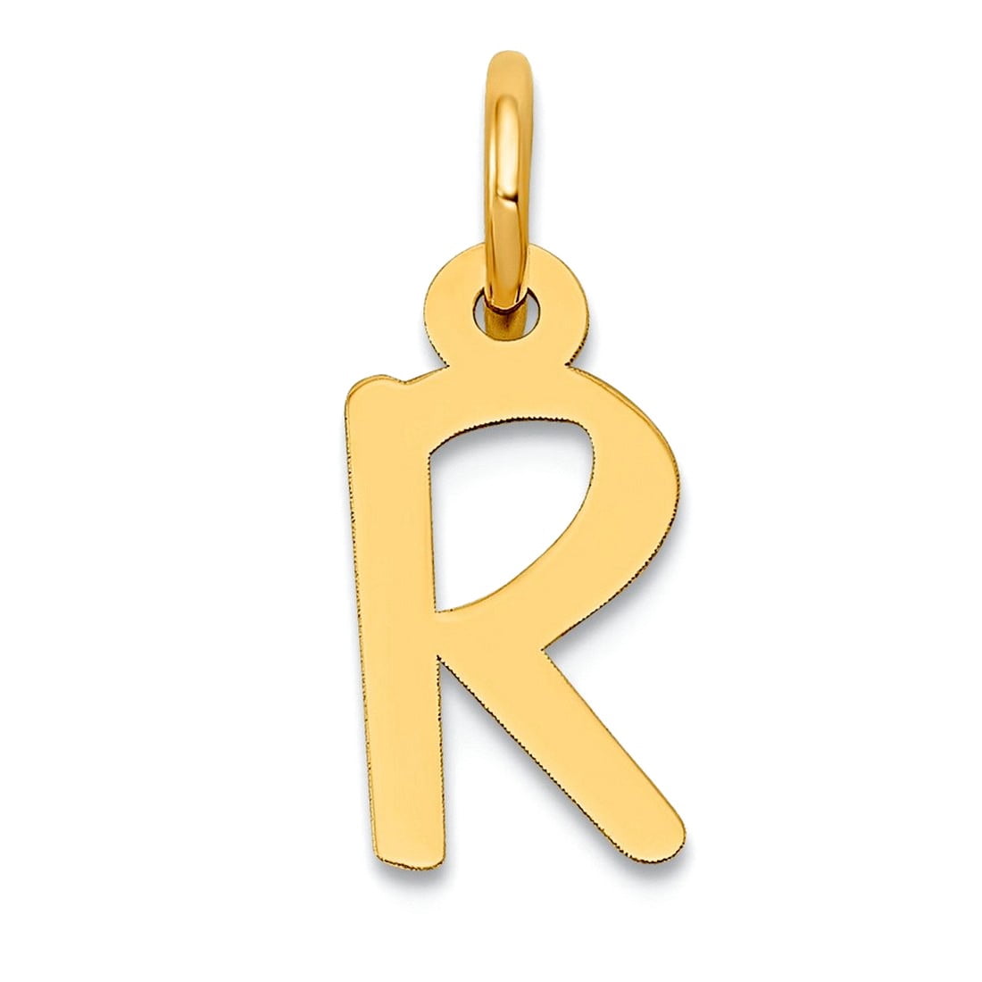 14k Yellow Gold Solid Polished Laser-cut Small Slanted Block Letter ...