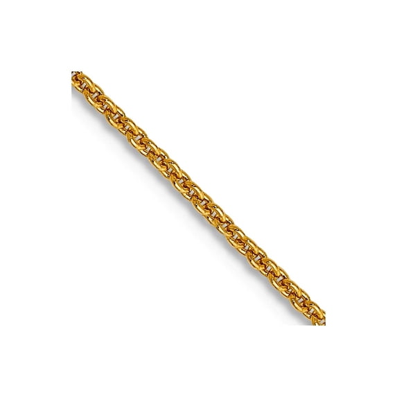 14k Yellow Gold Solid Polished Lobster Claw Closure .8mm Cable Chain Necklace 14 Inch Chain Necklace