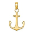 thumbnail image 1 of 14k Yellow Gold Solid Polished Nautical Ship Mariner Anchor Pendant Necklace 24x14mm Wide Pendant for Women, 1 of 2