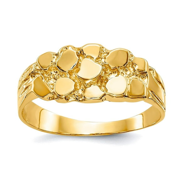 14k Yellow Gold Solid Polished Nugget Ring Size 6 Band Style-Ring for Women - 2.2 Grams