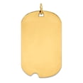 thumbnail image 1 of 14k Yellow Gold Solid Polished Plain .018 Gauge Engravable Animal Pet Dog Tag With Notch Disc Charm 37x20mm Wide Pendant, 1 of 2