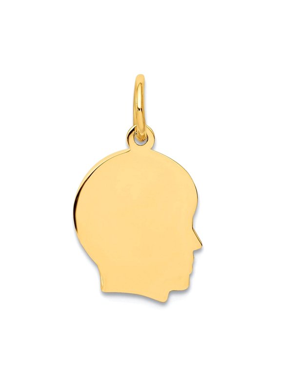 14k Yellow Gold Solid Polished Plain Sml. .011 Gauge Facing Right Head Charm 18x10mm Wide Pendant Necklace for Women