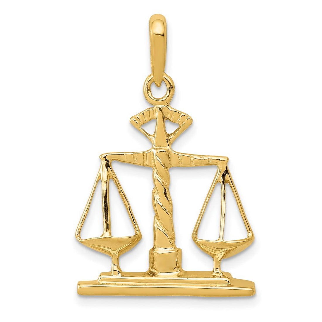 14k Yellow Gold Solid Polished Scales of Justice Pendant Necklace 29 ...