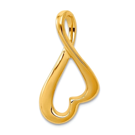 14k Yellow Gold Solid Polished Slide 22x12mm Wide Pendant Necklace for Women - 1.6 Grams