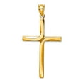 thumbnail image 1 of 14k Yellow Gold Solid Polished and Satin Religious Faith Cross Pendant Necklace 24x45.3mm Pendant for Women, 1 of 2