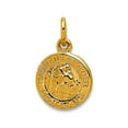 thumbnail image 1 of 14k Yellow Gold Solid Polished back Saint Christopher Medal Charm 7x7mm Pendant Necklace for Women, 1 of 2