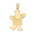 thumbnail image 1 of 14k Yellow Gold Solid Satin Engravable Boy Charm, 1 of 3