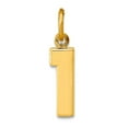 thumbnail image 1 of 14k Yellow Gold Solid Small Polished Sport game Number 1 Charm 20.3x4.8mm Pendant Necklace for Women, 1 of 2