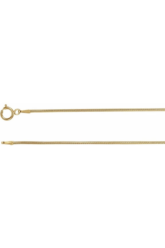 14k Yellow Gold Solid Snake Chain Necklace Fine Jewelry for Women Gifts for Her, 18"