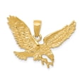 thumbnail image 1 of 14k Yellow Gold Solid Solid Polished Eagle Charm Pendant, 1 of 7