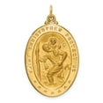 thumbnail image 1 of 14k Yellow Gold Solid Solid Polished/Satin Large Oval St. Christopher Medal Charm Pendant, 1 of 2