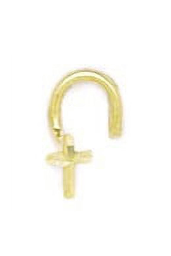 14k Yellow Gold Sparkle-Cut Cross Body Piercing Jewelry Nose Screw