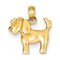 thumbnail image 1 of 14k Yellow Gold Sparkle-Cut Dog Charm - .8 Grams - Measures 16.2x15mm Wide, 1 of 2