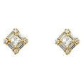 thumbnail image 1 of 14k Yellow Gold Square Cubic Zirconia Earrings , (11mm x 11mm), 1 of 2