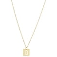 thumbnail image 1 of KoolJewelry 14k Yellow Gold Square Tile Cut-Out Initial Pendant Necklace - Letter D, 1 of 5