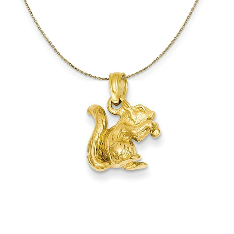 Gold hot sale squirrel necklace