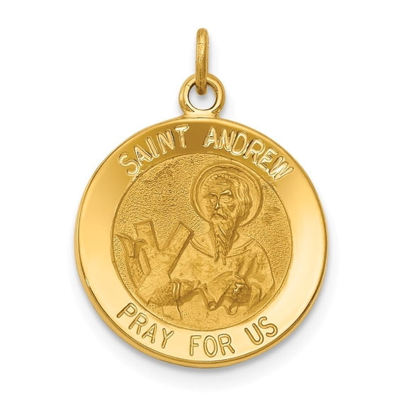 14k Yellow Gold St. Andrew Medal Charm - 1.3 Grams - Measures 15x15mm