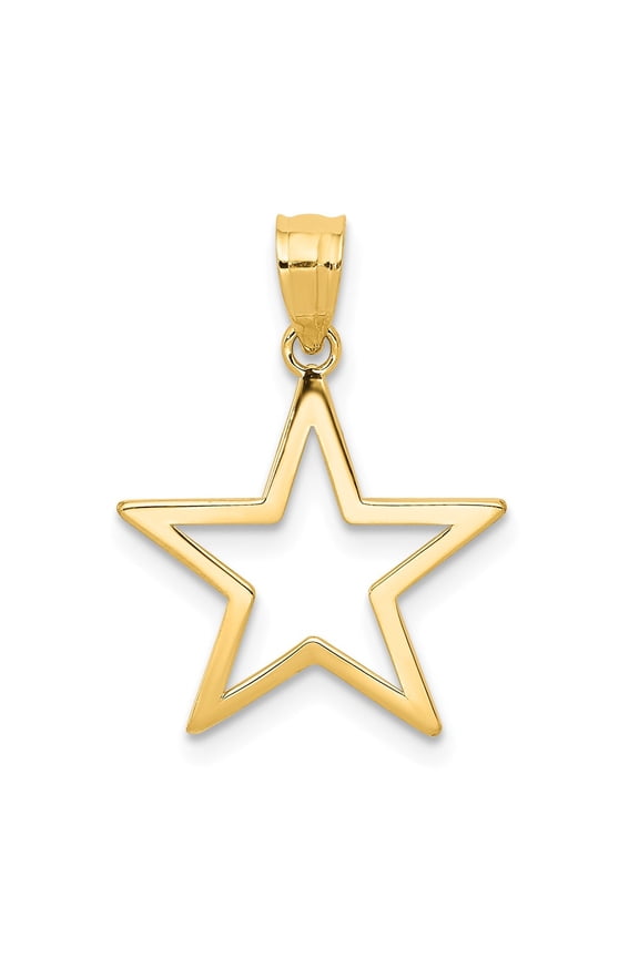 14k Yellow Gold Star Charm Pendant