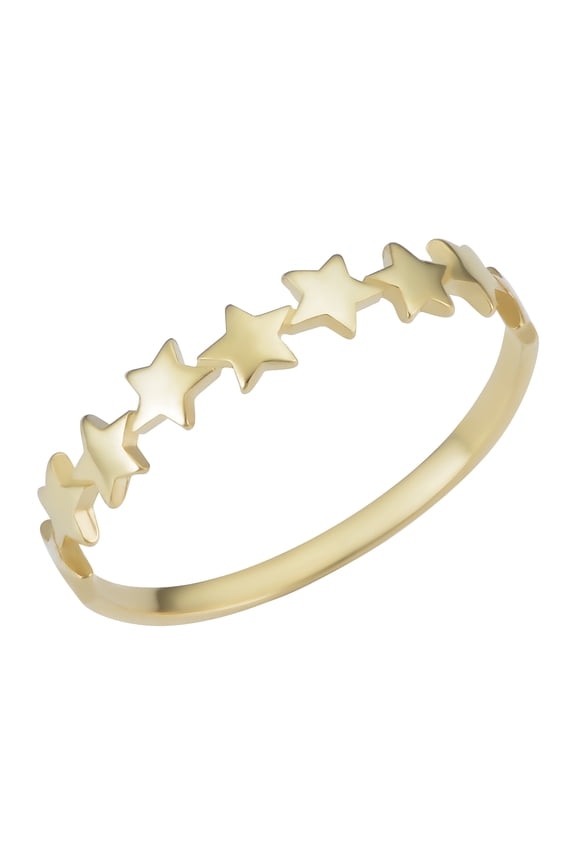 KoolJewelry 14k Yellow Gold Star Cluster Ring (size 4) | Minimalist Jewelry for Women