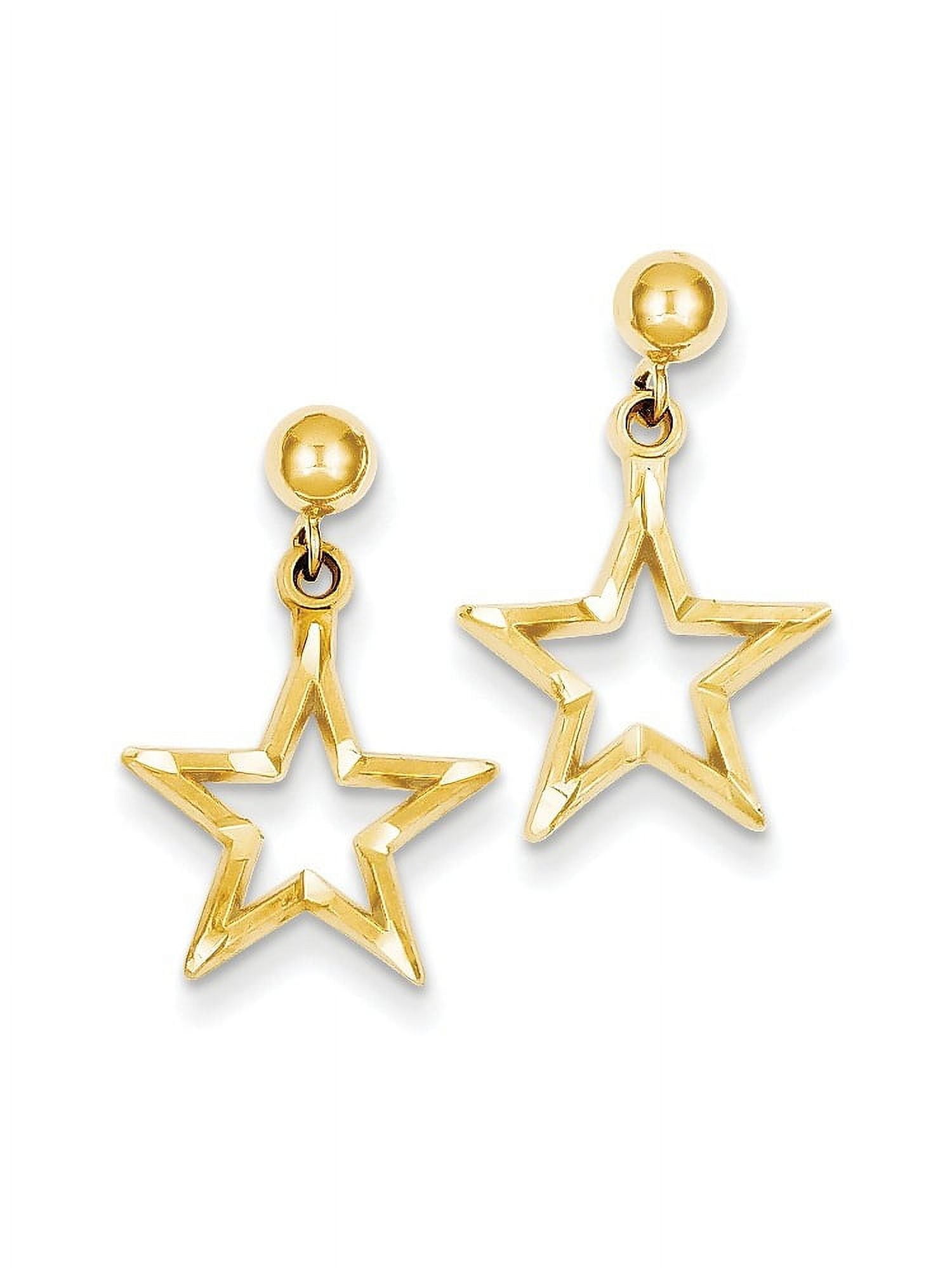 Tennis Racquet Bag Sterling Silver Moon & Star Dangle Earrings - Asymmetrical Tassel Drop Studs In Silver/Rose Gold 14k Gold Plated Cherry Earrings For Women - Foto 6