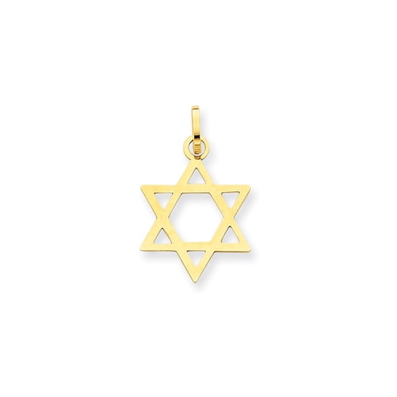 14k Yellow Gold Star Of David Pendant - .3 Grams - Measures 14x13mm