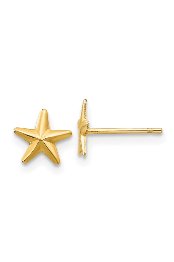 14k Yellow Gold Star Post Earrings Fine Jewelry For Women Gifts For Her