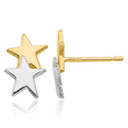 thumbnail image 1 of 14K Solid Yellow Gold Star Stud Earrings, 1 of 10