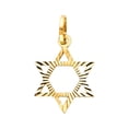 thumbnail image 1 of 14k Yellow Gold Star of David Pendant - Height 17 MM Width15 MM, 1 of 9